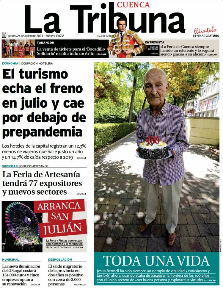 Portada de La Tribuna de Cuenca (Espa&ntilde;a)