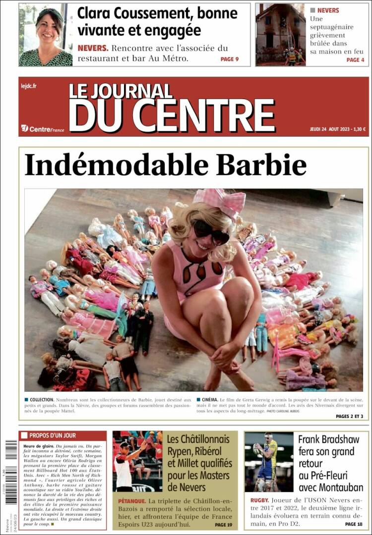 Portada de Le Journal du Centre (Francia)