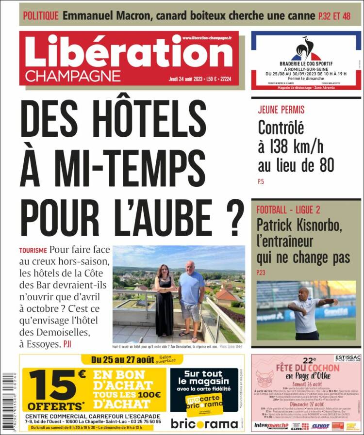 Portada de Libération Champagne (Francia)