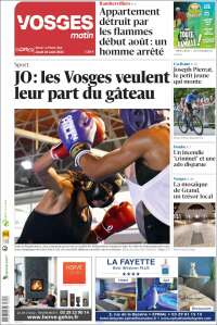 Portada de Vosges Matin (Francia)