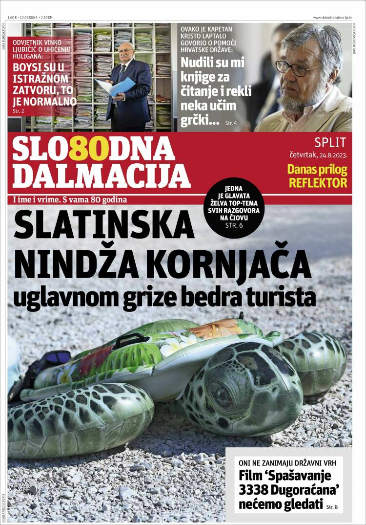 Portada de Slobodna Dalmacija (Croacia)