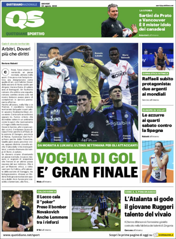 Portada de Quotidiano Sportivo (Italia)