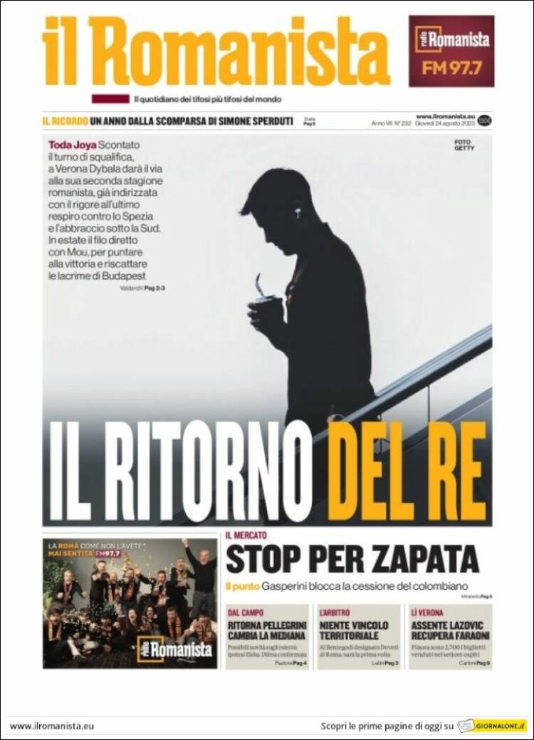 Portada de Romanista (Italia)
