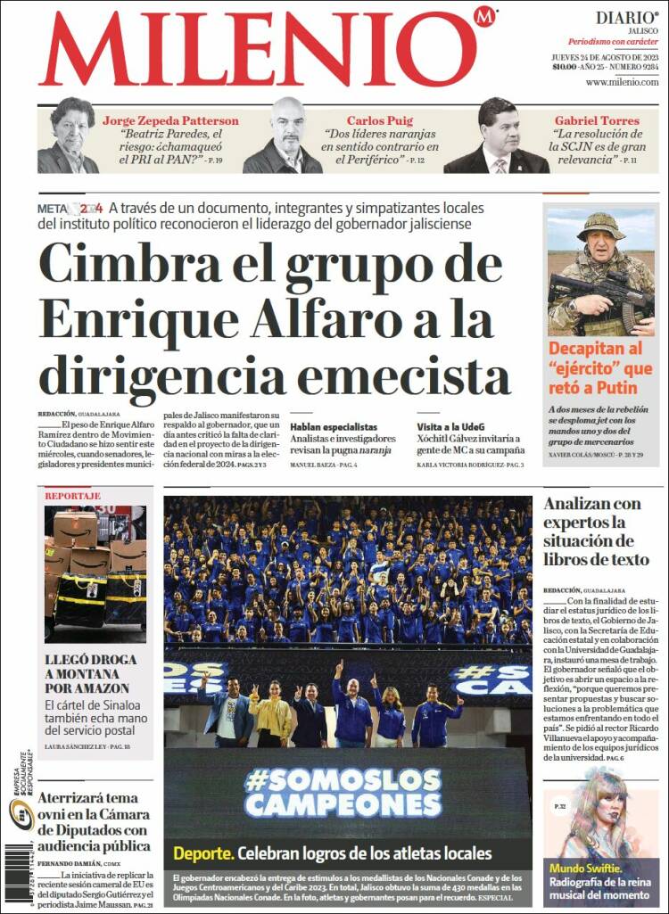 Portada de Milenio - Jalisco (M&eacute;xico)