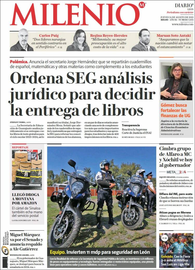 Portada de Milenio de León (M&eacute;xico)