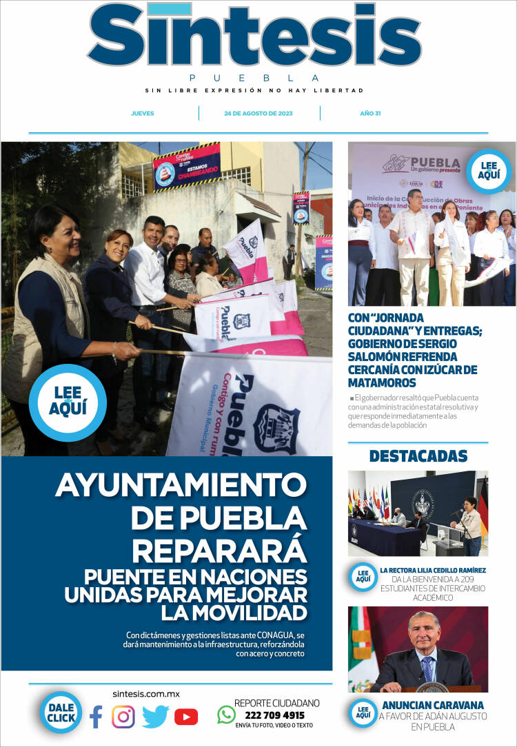 Portada de Síntesis - Puebla (M&eacute;xico)