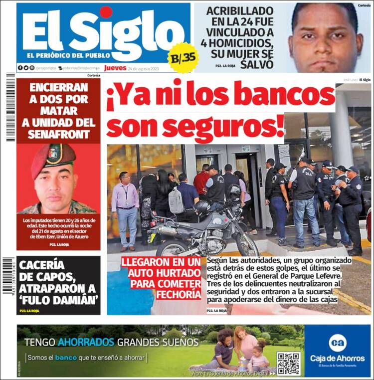 Portada de El Siglo (Panam&aacute;)