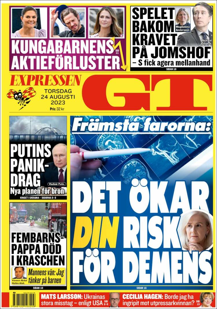 Portada de Göteborgstidningen (Suecia)