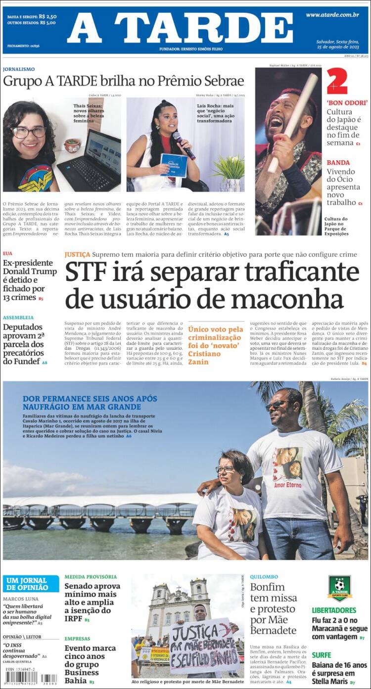 Portada de Diário A Tarde (Brasil)