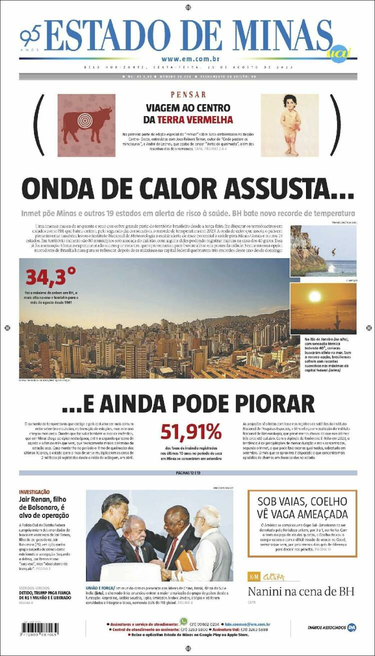 Portada de Jornal Estado de Minas (Brasil)