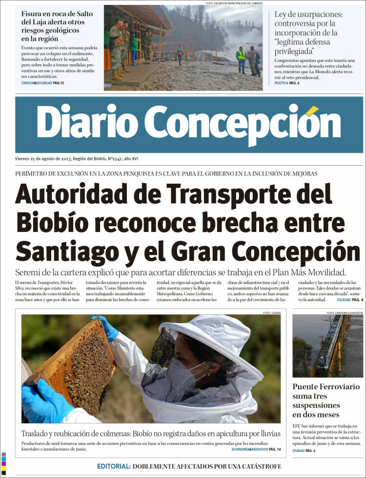 Portada de Diario de Concepción (Chile)