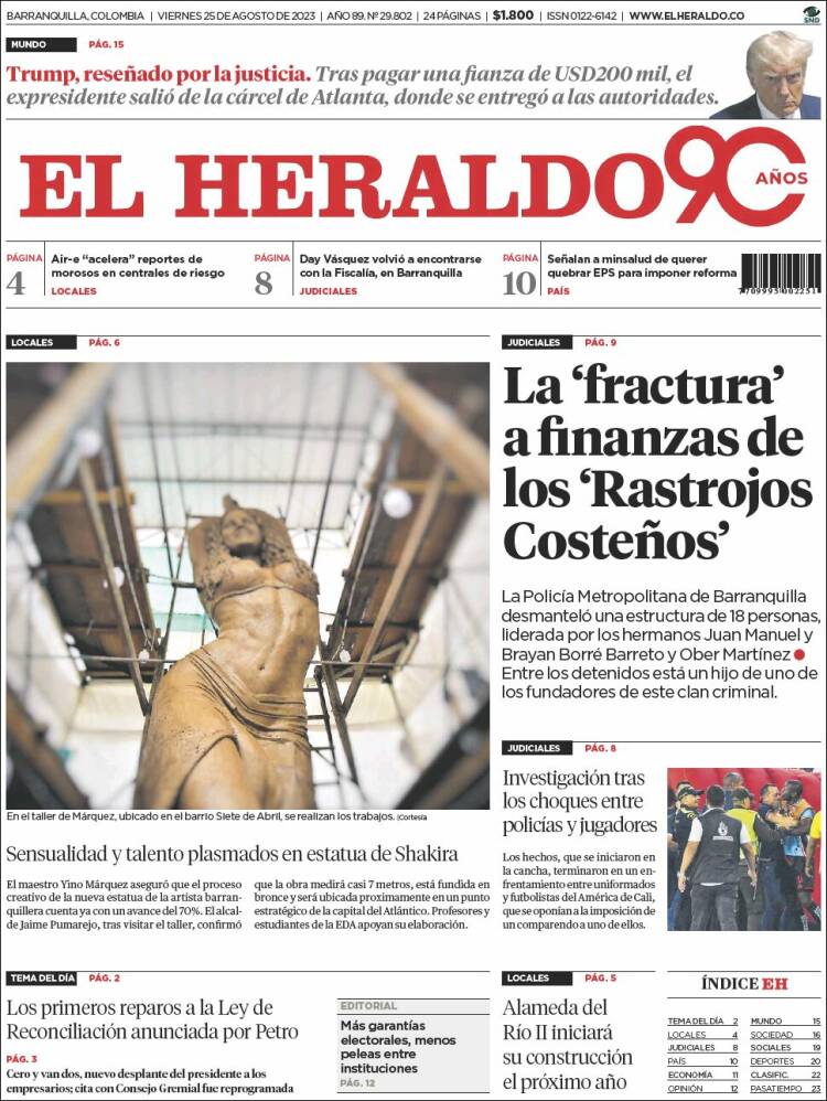 Portada de El Heraldo (Colombia)