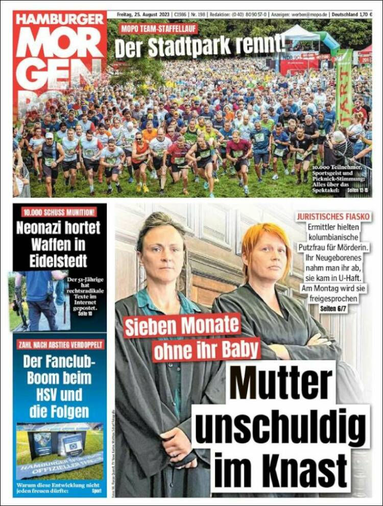 Portada de Hamburger Morgenpost  (Alemania)