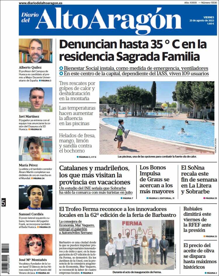 Portada de Diario del AltoAragón (España)