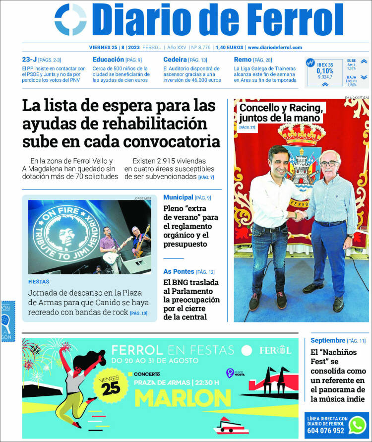 Portada de Diario de Ferrol (España)