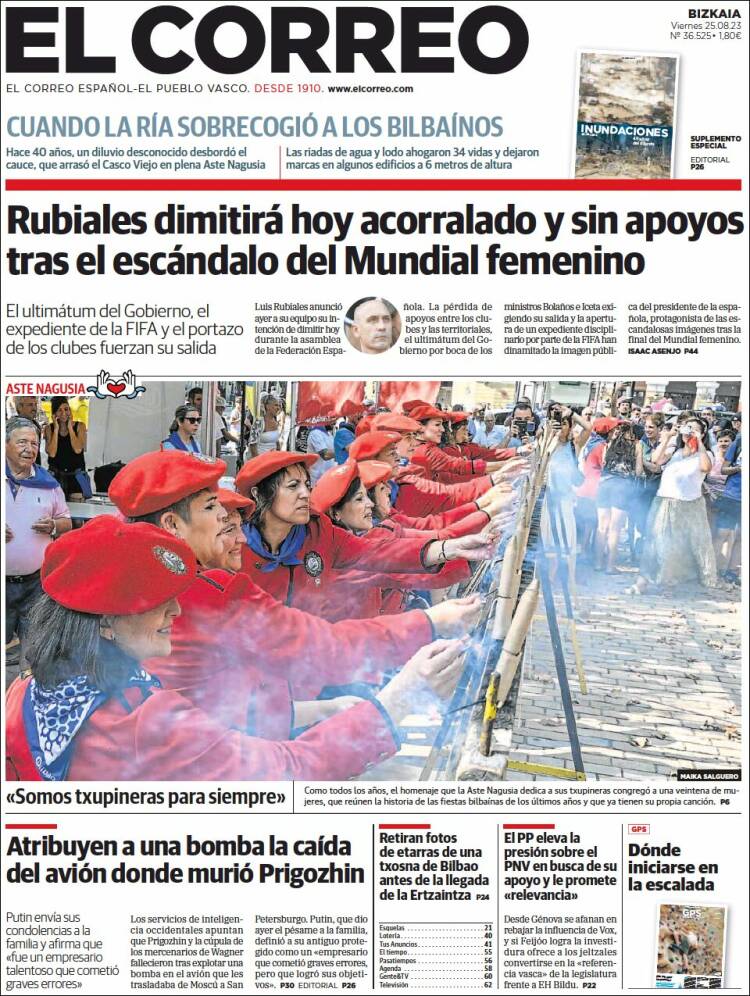 Portada de El Correo (España)