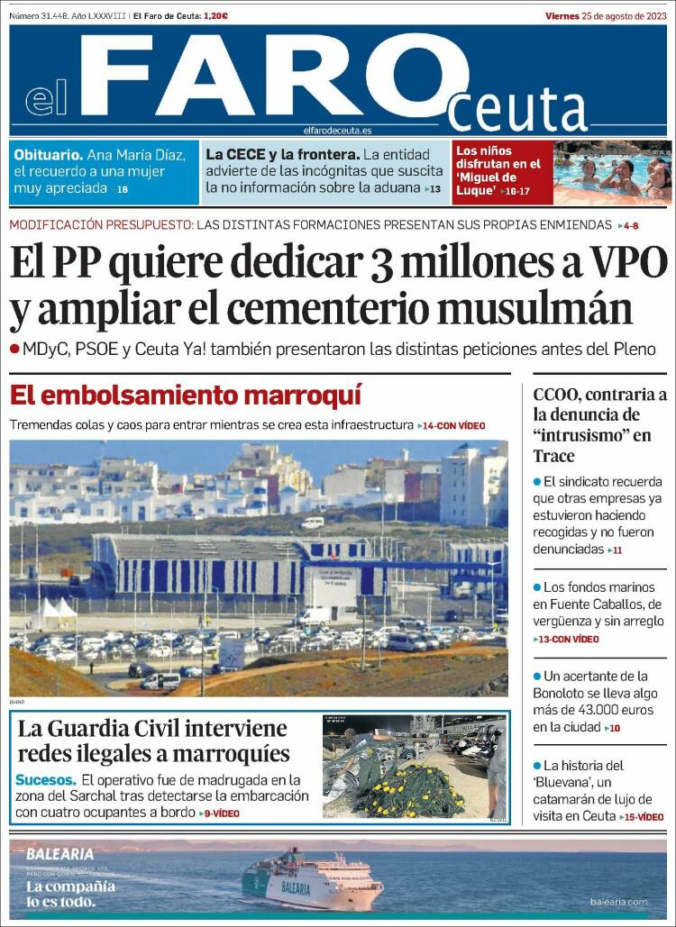 Portada de El Faro de Ceuta (España)
