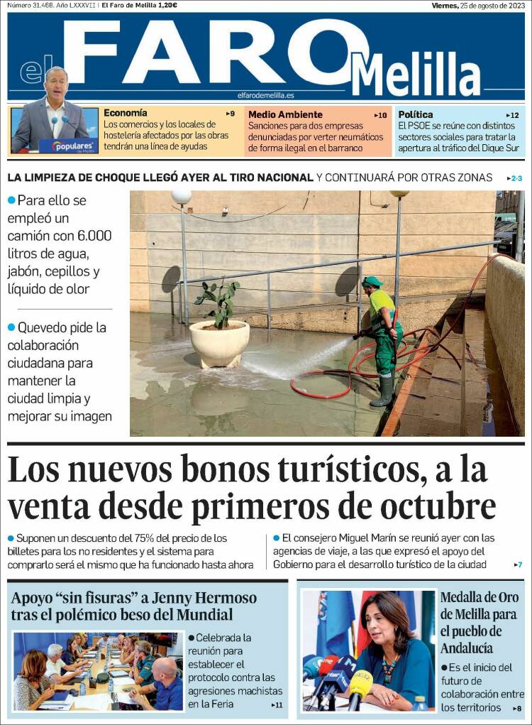 Portada de El Faro de Melilla (España)