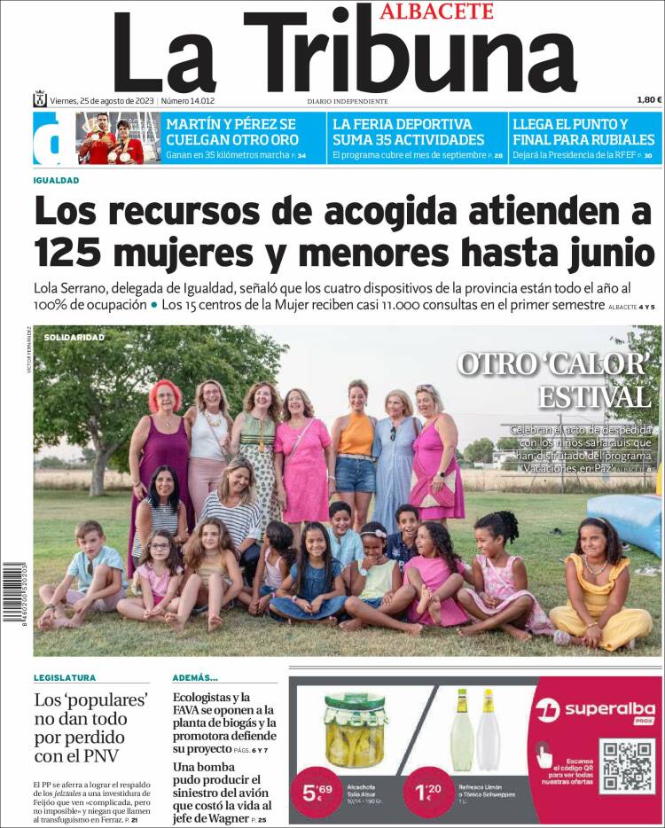 Portada de La Tribuna de Albacete (España)