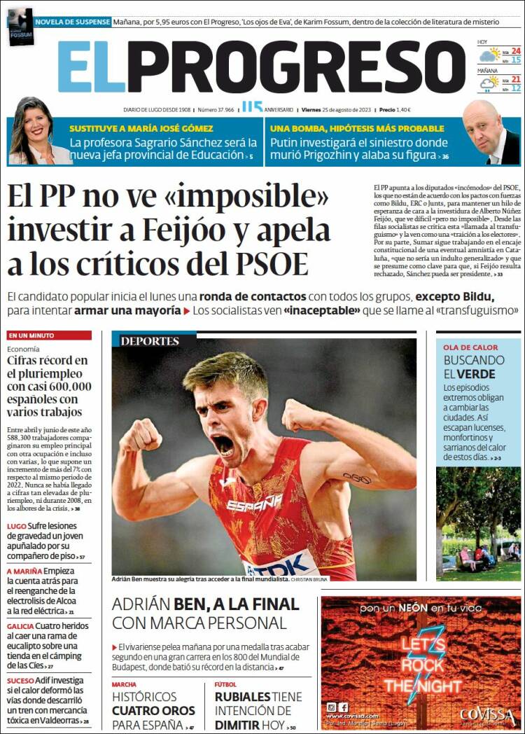 Portada de El Progreso (España)