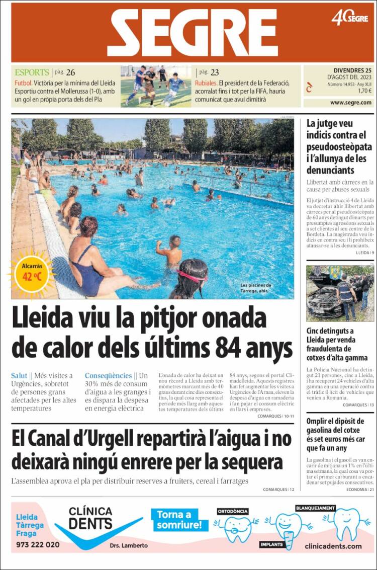 Portada de Segre (España)