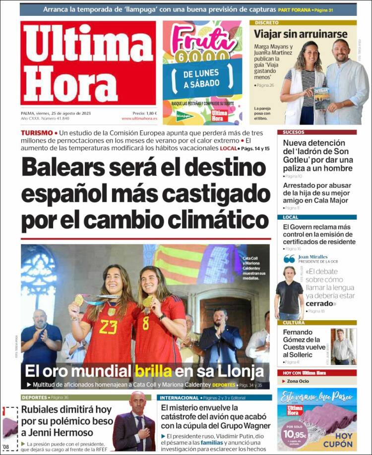 Portada de Última Hora (España)