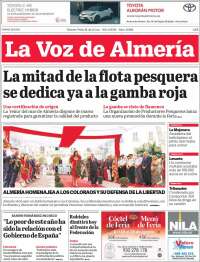 Portada de La Voz de Almería (España)