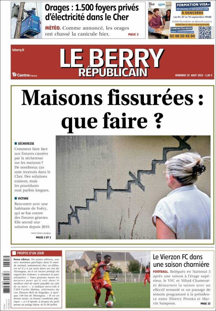 Portada de Berry Republicain (Francia)