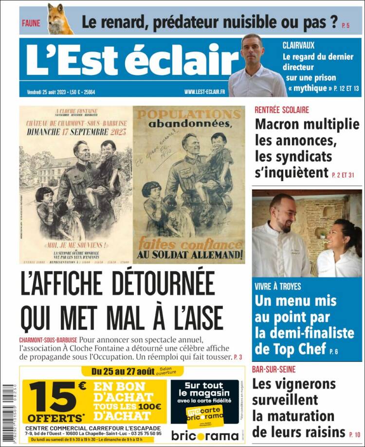Portada de L'Est Eclair (Francia)