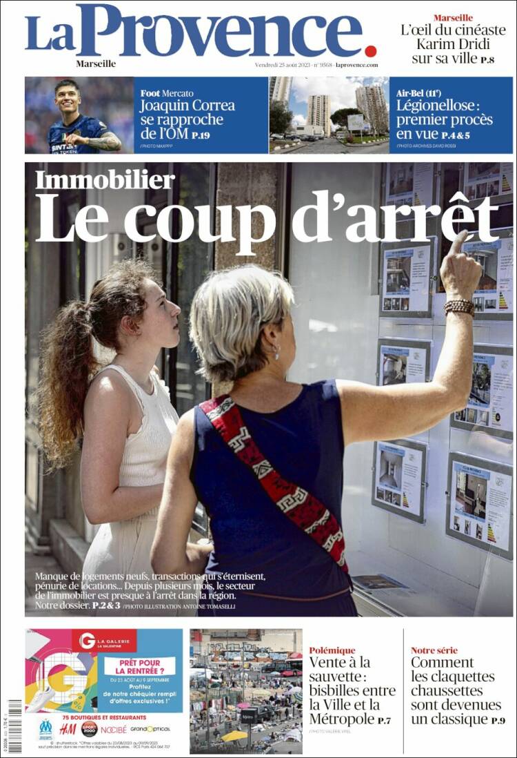 Portada de La Provence (Francia)