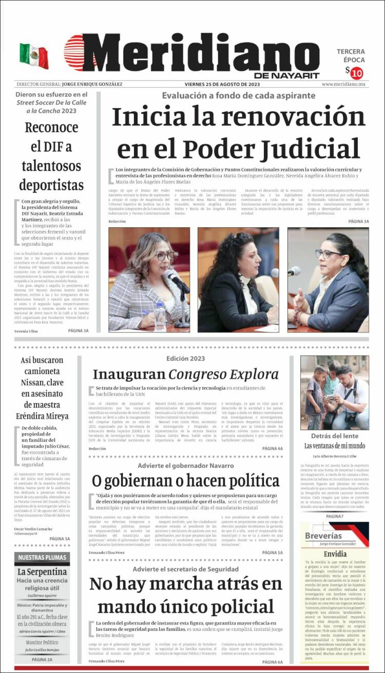 Portada de Meridiano (M&eacute;xico)