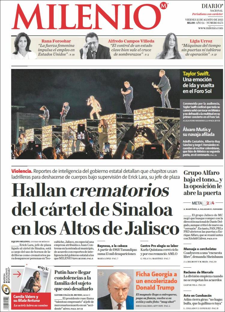 Portada de Milenio (M&eacute;xico)