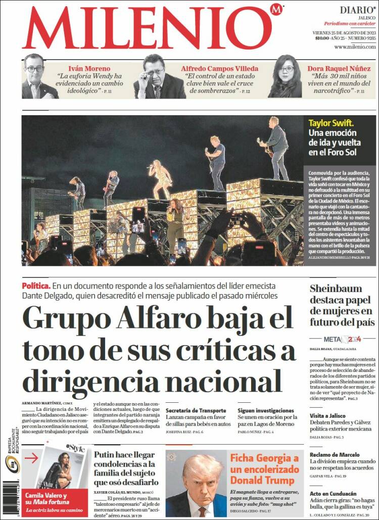 Portada de Milenio - Jalisco (M&eacute;xico)