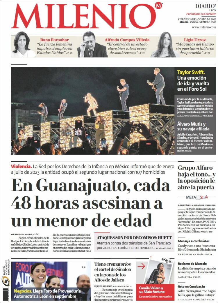 Portada de Milenio de León (M&eacute;xico)