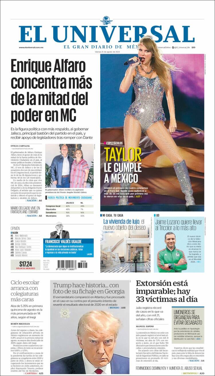 Portada de El Universal (M&eacute;xico)