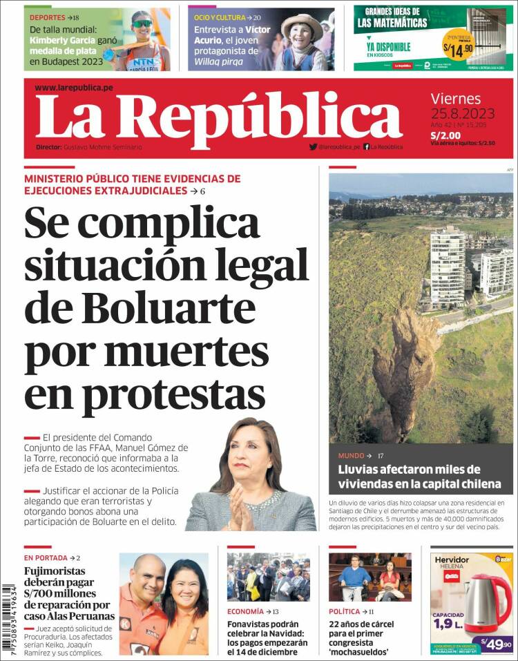 Portada de La Republica (Per&uacute;)