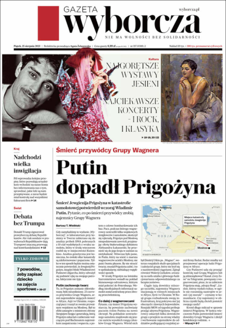 Portada de Gazeta Wyborcza (Polonia)