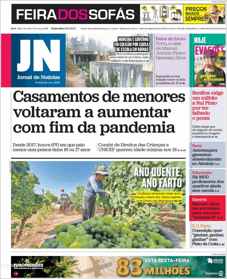 Portada de Jornal de Notícias (Portugal)