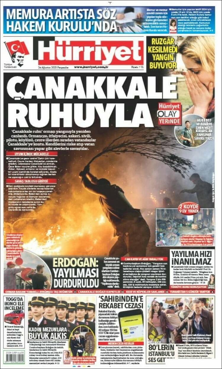 Portada de Hürriyet (Turqu&iacute;a)