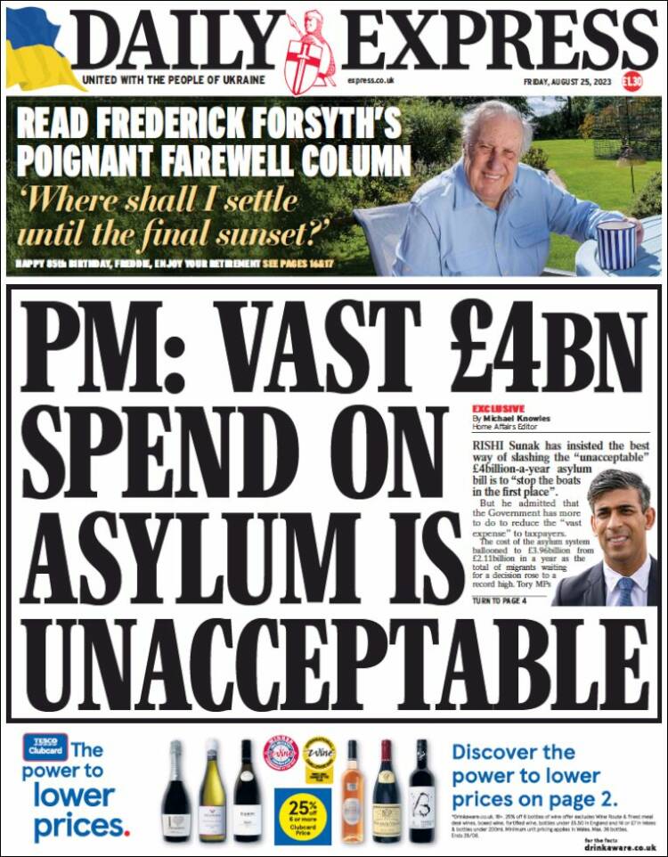 Portada de Daily Express (Reino Unido)