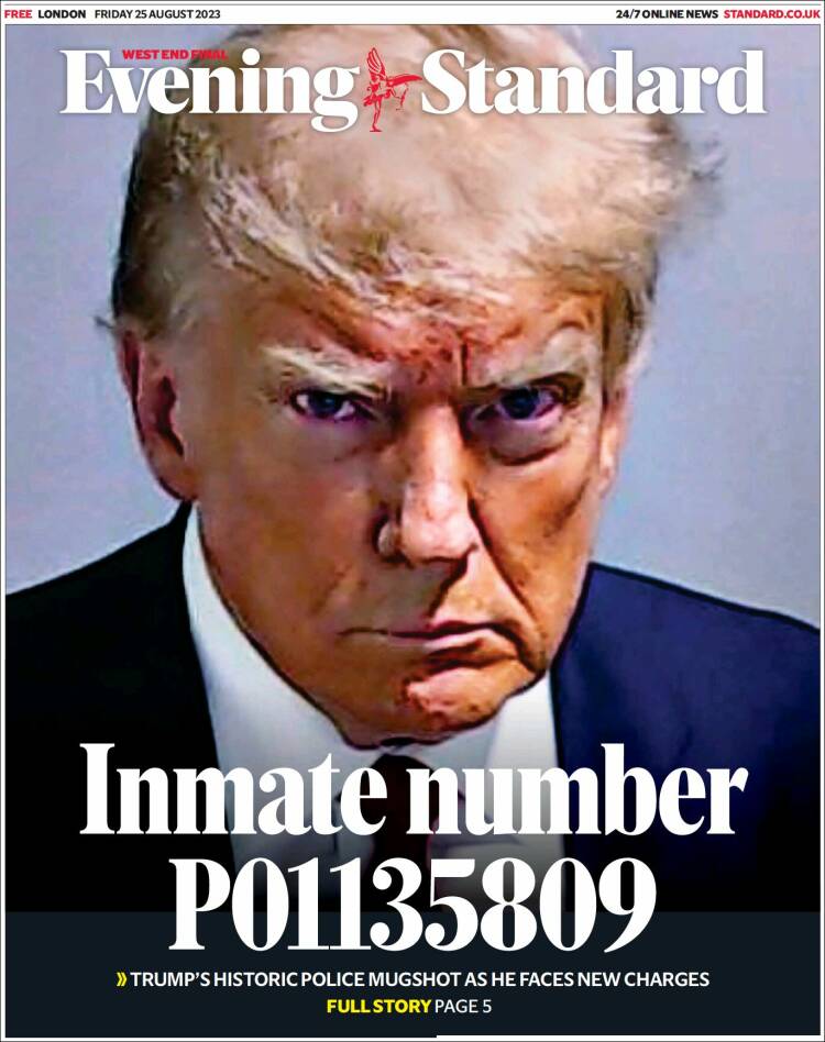 Portada de Evening Standard (Reino Unido)