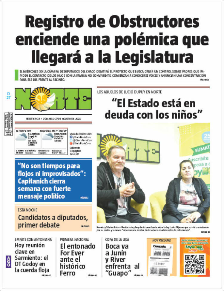 Portada de Diario Norte (Argentina)