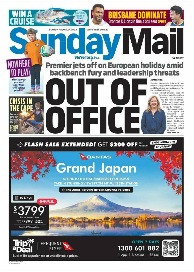 Portada de The Courier-Mail (Australia)