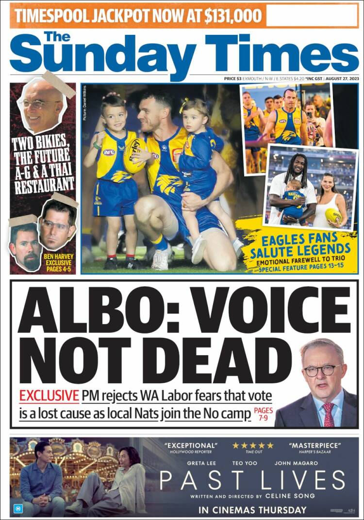 Portada de The West Australian (Australia)