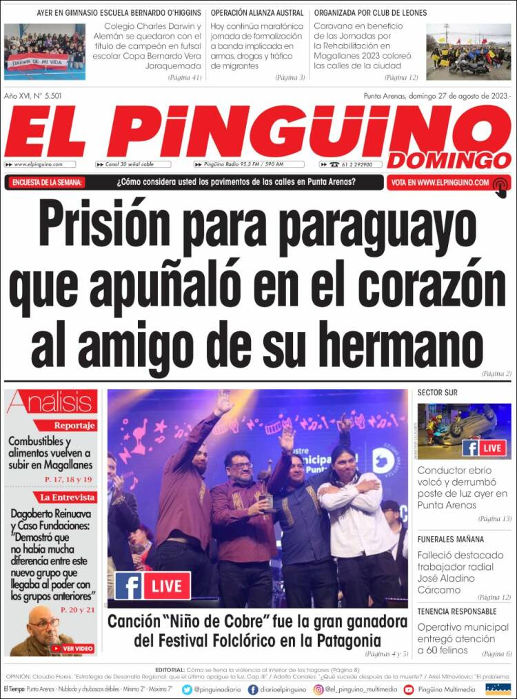 Portada de El Pingüino (Chile)