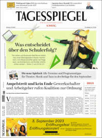 Portada de Der Tagesspiegel (Alemania)