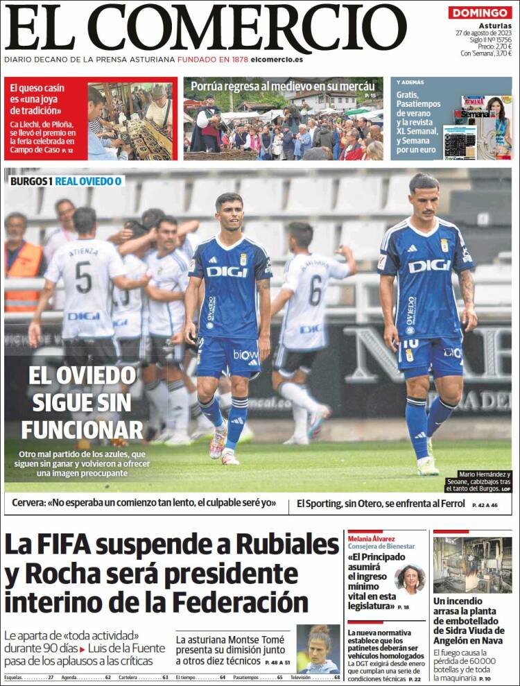 Portada de El Comercio (Espa&ntilde;a)