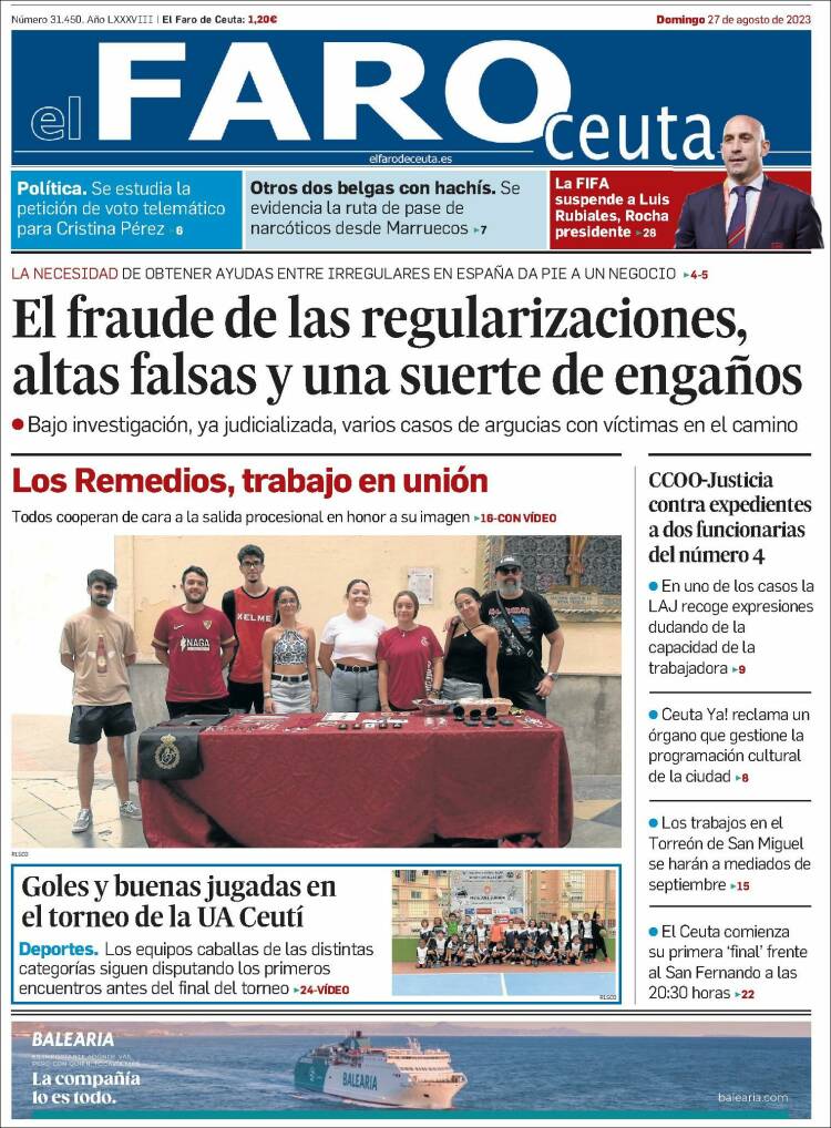 Portada de El Faro de Ceuta (Espa&ntilde;a)