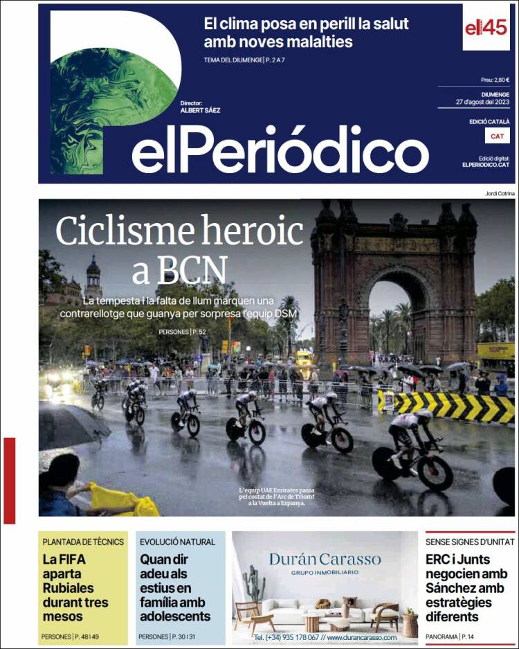Portada de El Periódico de Catalunya (Espa&ntilde;a)