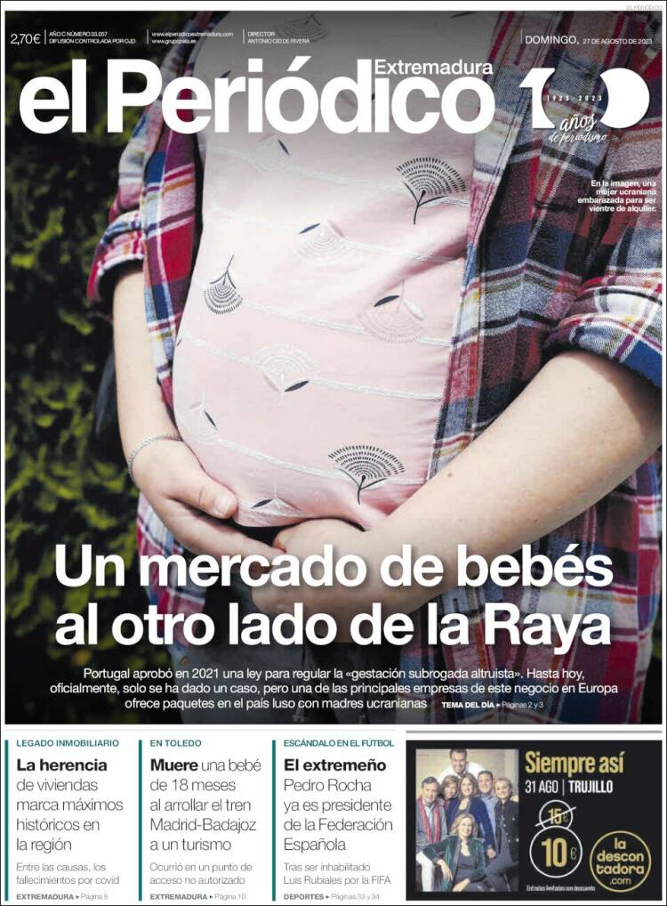 Portada de El Periódico de Extremadura (Espa&ntilde;a)